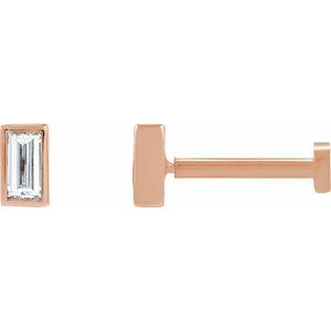 14K Rose Gold .07 CT Lab-Grown Diamond Stud Earring