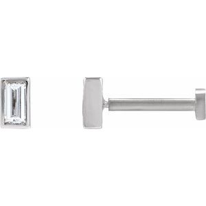 14K White Gold .07 CT Lab-Grown Diamond Stud Earring