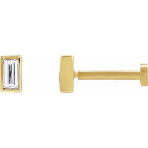 14K Yellow Gold .07 CT Lab-Grown Diamond Stud Earring