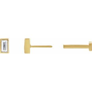 14K Yellow Gold .07 CT Lab-Grown Diamond Stud Earring – image 3