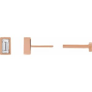14K Rose Gold 1/10 CT Lab-Grown Diamond Stud Earring – image 3
