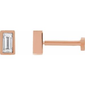 14K Rose Gold 1/10 CT Lab-Grown Diamond Stud Earring