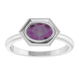 Platinum Lab-Grown Alexandrite Oval Ring