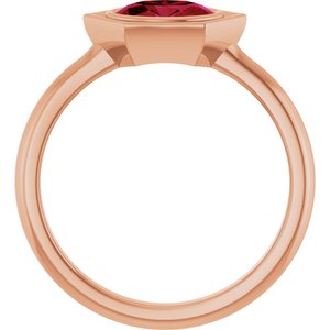 14K Rose Gold Natural Ruby Oval Ring