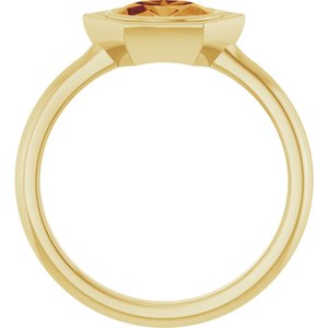 14K Yellow Gold Natural Citrine Oval Ring