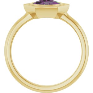 14K Yellow Gold Lab-Grown Alexandrite Oval Ring