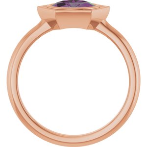 14K Rose Gold Lab-Grown Alexandrite Oval Ring