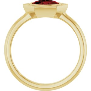 14K Yellow Gold Natural Mozambique Garnet Oval Ring