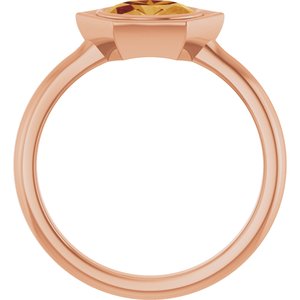 14K Rose Gold Natural Citrine Oval Ring