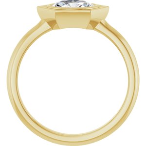 14K Yellow Gold Natural White Sapphire Oval Ring