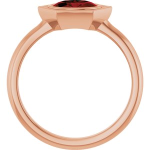 14K Rose Gold Natural Mozambique Garnet Oval Ring