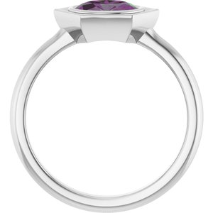 Platinum Lab-Grown Alexandrite Oval Ring