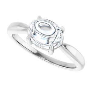 Sterling Silver 8x6 mm Oval Claw-Prong Cabochon Ring Mounting – image 8