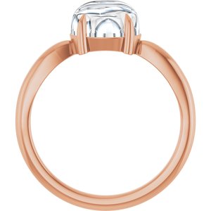 14K Rose Gold 8x6 mm Oval Claw-Prong Cabochon Ring Mounting – image 3