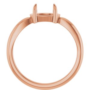 14K Rose Gold 8x6 mm Oval Claw-Prong Cabochon Ring Mounting – image 4