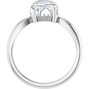 Sterling Silver 8x6 mm Oval Claw-Prong Cabochon Ring Mounting – image 3