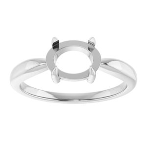 10K White Gold 8x6 mm Oval Claw-Prong Cabochon Ring Mounting – image 6