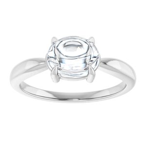 Sterling Silver 8x6 mm Oval Claw-Prong Cabochon Ring Mounting – image 5