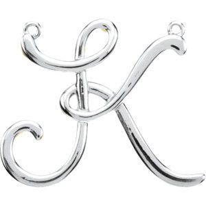 Script Initial Necklace or Center