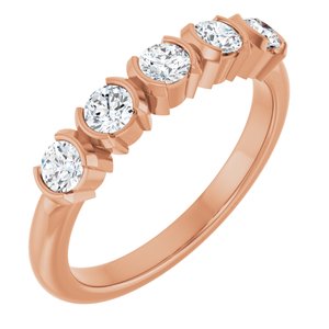14K Rose Gold 1/2 CTW Natural Diamond Anniversary Band