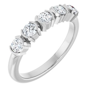 Platinum 1/2 CTW Natural Diamond Anniversary Band