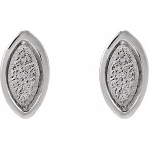 14K White Gold  2.5x1.5 mm Marquise Press Fit Back Stud Earring Mounting – image 2