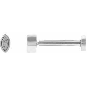 14K White Gold  2.5x1.5 mm Marquise Press Fit Back Stud Earring Mounting