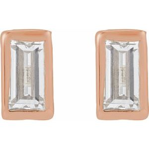 14K Rose Gold .04 CT Natural Diamond Stud Earring – image 2