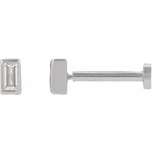 14K White Gold .04 CT Lab-Grown Diamond Stud Earring