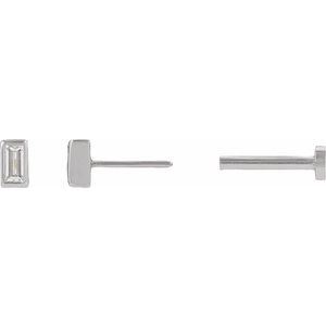 14K White Gold .04 CT Lab-Grown Diamond Stud Earring – image 3
