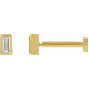 14K Yellow Gold .04 CT Natural Diamond Stud Earring