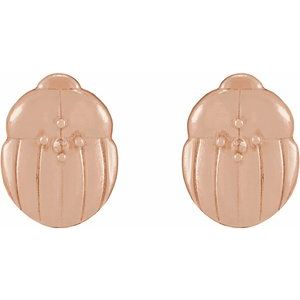 14K Rose Gold 1.5 mm Accented Moth Earring Mounting