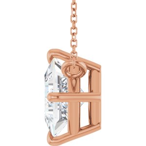 14K Rose Gold 1/2 CTW Natural Diamond Solitaire 18" Necklace