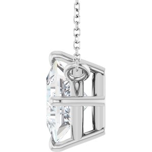 Platinum 1/2 CTW Natural Diamond Solitaire 18" Necklace