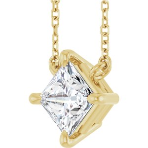 14K Yellow Gold 1/2 CTW Natural Diamond Solitaire 16" Necklace