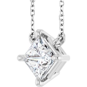 Sterling Silver 1/2 CTW Natural Diamond Solitaire 16" Necklace