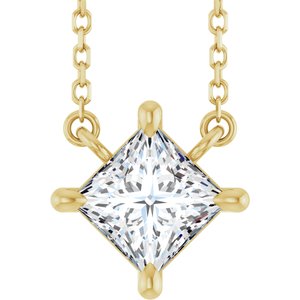 14K Yellow Gold 1/2 CTW Natural Diamond Solitaire 16" Necklace