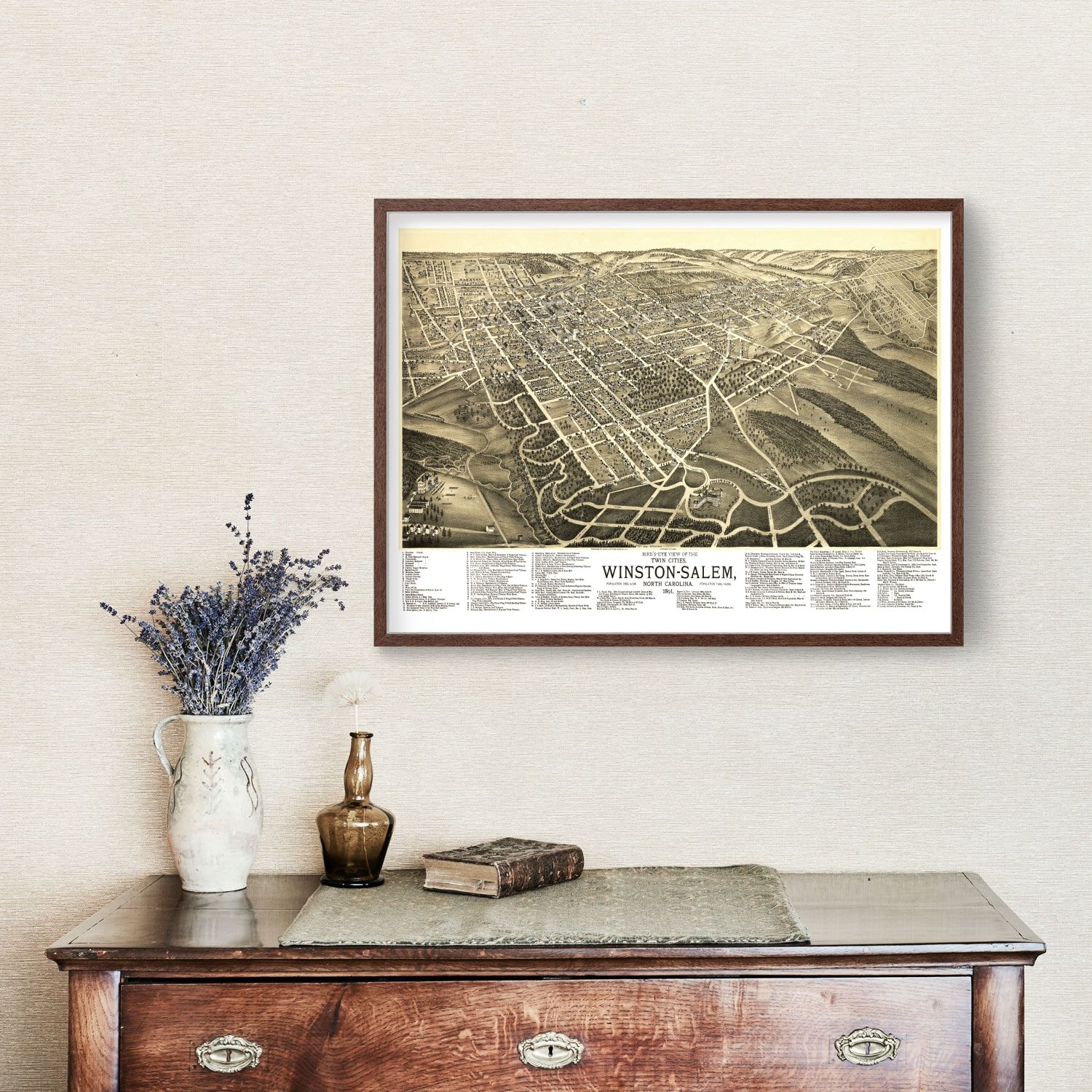 Vintage Map of Winston-Salem, North Carolina 1891