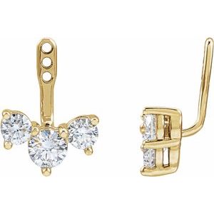 14K Yellow Gold 1 CTW Natural Diamond Earring Jackets