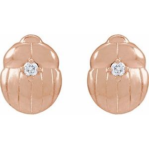 14K Rose Gold .02 CTW Natural Diamond Moth Earring