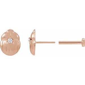 14K Rose Gold .02 CTW Natural Diamond Moth Earring – image 2