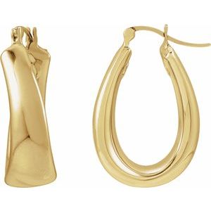 Electroform Puffed U-Hoop Earrings