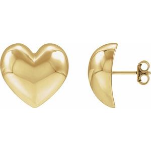 Electroform Puffed Heart Stud Earrings