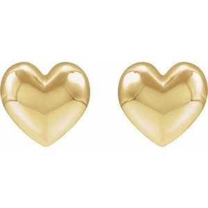 Electroform Puffed Heart Stud Earrings