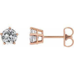 14K Rose Gold 9/10 CTW Natural Diamond Stud Earrings