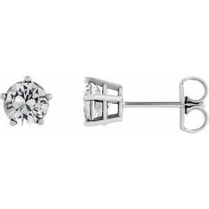 Sterling Silver Natural White Sapphire Stud Earrings