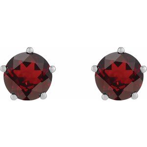 Sterling Silver Natural Mozambique Garnet Stud Earrings – image 2