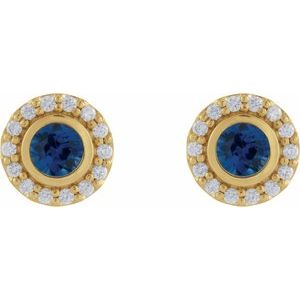 Bezel-Set Halo-Style Stud Earrings