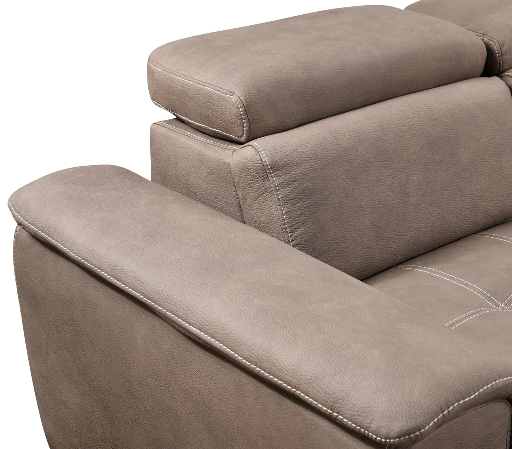 128'Sofa U Shaped Sectional Couch with Ottomans Reversible Modular Sofa 7 Seater Couch with Storage Seat,Living Room Furniture Sofa Sets with Adjustable Headrest, Brown