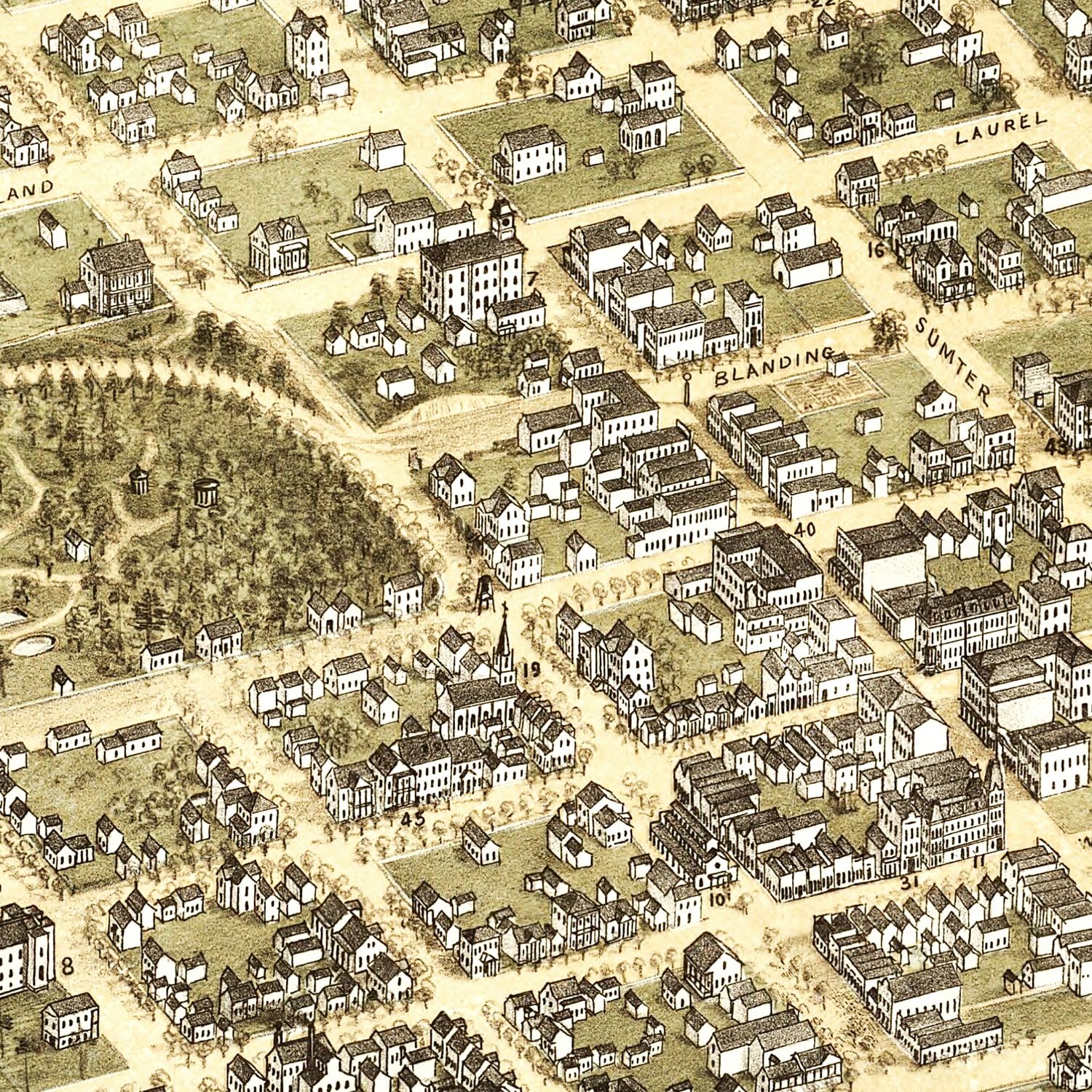 Vintage Map of Columbia, South Carolina 1872